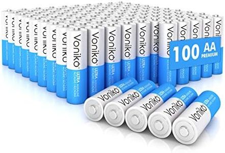 VONIKO - Premium Grade AA Batteries -100 Pack- Alkaline Double A Battery - Ultra Long-Lasting, Leakproof 1.5v Batteries - 10-Year Shelf Life