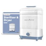 HealthSense Sterilizer & Dryer for feeding bottles | Baby bottle & Accessories sterilizer machine | 8 Bottles Capacity, Food Grade Material, Auto Shut OFF with 1 Year Warranty – BS 10