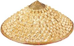 Vietnamese Traditional Conical Coolie Hat Straw Bamboo Cone Hat for Gardening Farmer Fishing