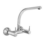 JAQUAR Florentine Series Wall Mounted Swinging Spout HOT and Cold Sink Mixer (Chrome) | Twin Side Lever, Brass Body Water Tap/Faucet/Cock for Bathroom/Kitchen Wash Basin | FLP-CHR-5309PM