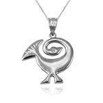 Sterling Silver African Adinkra Sankofa Pendant Necklace (22" Necklace)