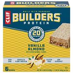 CLIF BUILDER'S - Protein Bar - Vanilla Almond Flavor - (2.4 Ounce Non-GMO Bar, 6 Count)