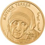 TREASURE WORLD COLLECTIBLES Mother Teresa 0.5 Gram Gold Coin Mongolia 2022