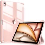 Fintie Hybrid Slim Case for iPad Air 11-inch M2 (2024), iPad Air 5th Generation (2022) / iPad Air 4th Gen (2020) 10.9 Inch - Shockproof Cover with Clear Back Shell & Pencil Holder (Rose Gold)