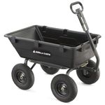 Gorilla Carts 6 Cu Ft Poly Yard Dump Cart and Utility Wagon, with Steel Frame and 1200 Pound Heavy Duty Capacity, for Lawn and Gardening, Black