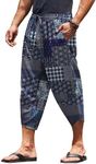 COOFANDY Men's Casual Baggy Drawstring Hippie Boho Harem Pants Lightweight Loose Summer Beach Yoga Cropped Trousers