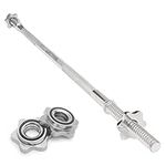 Body Revolution Barbell Bar - 1.4m Weight Lifting Bar for 1 Inch Standard Weights Plates - Barbell for Bench Press, Curls, Deadlift and Powerlifting Spinlock or Spring Collar