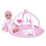 ADORA Over The Rainbow Baby Doll and Play Mat with 7 Piece Accessories Set Including Rainbow-Print Onesie, Beanie, Pacifier, Doll Diaper and Pink Bottle Birthday Gift for Kids Ages 3+