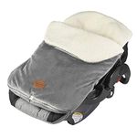 JJ Cole - Original Bundleme, Canopy Style Bunting Bag to Protect Baby from Cold and Winter Weather in Car Seats and Strollers, Graphite, Infant