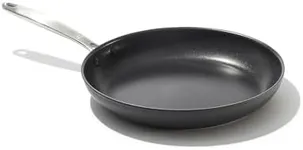 OXO Enhanced 10" Frying Pan Skillet, PFAS-Free Ceramic Nonstick, Durable Hard Anodized Cookware, Scratch Resistant, Stainless Steel Handle, Good Grips, Dishwasher Safe, Oven safe, Black