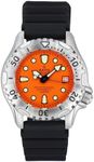 RATIO FreeDiver Professional Diver Watch Sapphire Crystal PU Strap Automatic Dive Watch 500m Water Resistant Diving Watch (Orange)