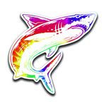 Tie Dye Shark (2 Pack) Vinyl Decal Sticker - Car Truck Van SUV Window Wall Cup Laptop - Two 5 Inch Decals - MKS0947