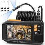 Endoscope Camera with Light, Ennovor Dual-Lens 1920 HD Borescope with 4.3" LCD Screen, IP67 Waterproof Borescope Inspection Camera with 8 LED Adjustable Lights, 16.5FT 5M Semi-Rigid Cable