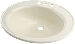 Lippert 209358 Better Bath RV Oval Lavatory Sink 17" x 20" Center Drain Parchment