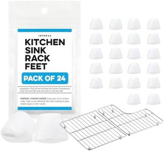 [24 Pack] Kitchen Sink Rack Feet in White, Replacement for Kohler Rack Feet for Part 84544-0 Compatible with Kohler Kitchen Sink Racks, Premium Quality Durable Feet for Long Lasting Stability