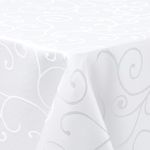 Homaxy Table Cloth Rectangular 100x140 cm, Washable Polyester Jacquard Tablecloth, Dust-Proof Table Cover for Kitchen Dinning Indoor Decoration, White