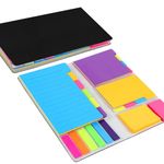 400 Pcs Sticky Notes Set, Multicolor Adhesive Notes with PU Leather Cover, Student Essentials Index Flags Pads for Books, Folders, Index,School Office Supplies