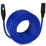 LyxPro 200 Feet XLR Microphone Cable Balanced Male to Female 3 Pin Mic Cord for Powered Speakers Audio Interface Professional Pro Audio Performance and Recording Devices - Blue