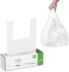 Plastic Bags with Handles For Small Business,(50 Count) Very Strong Shopping Bags, Grocery bags, plastic t-shirts bag, to go bags, Bag Dispenser Roll - Measures 12"x7"x22", 1.2 Mil Thickness