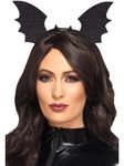 Smiffys Bat Wings Headband, Black, Halloween Fancy Dress Accessory, Bat Dress Up Hats