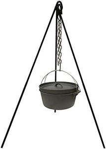 Cuisiland Cast Iron Dutch Oven set: 9 Quarts Lip Lid Dutch Oven & 48" Steel Tripod