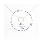 ZYAWP Friendship Silver Y Interlocking Infinity Circles Necklace Good Luck Compass Sun Elephant Pendant Chain Necklace with White Message Card Gift for Women and Sisters