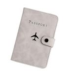 House of Quirk Passport Holder Cover, PU Leather Passport Cover Case Organiser with Wallet for Credit Card, Passport for Women Men (with Lock Grey)