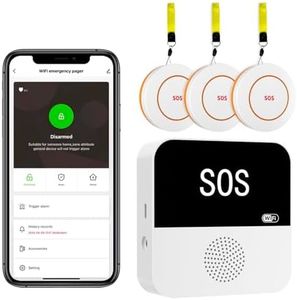 PILSAMAS 3 Pack Wireless Caregiver Call Button for Elderly at Home, WIFI Panic Button, Help Button, Alarm for Senior Citizens w Sound Light Alarm, App Alert, Emergency Response Button, Caregiver Pager