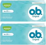 o.b. Original Super Plus Tampons with Curved Grooves - for Reliable Protection Ideal for Very Strong Days - 2 x Pack of 32 Parent