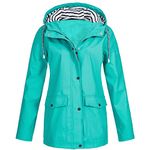 Rain Jacket Women Waterproof Packable Rain Coats Plus Size Hooded Raincoats Lightweight Windbreaker with Pockets