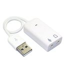 Foxmicro 7.1 Channel Usb External Sound Card Audio Mic Adapter Usb Busppwered Mode Highly Flexible Audio Interface Plug In And Play Kit Compatible With All Major Operating System Withou Driver For Windows-Fm