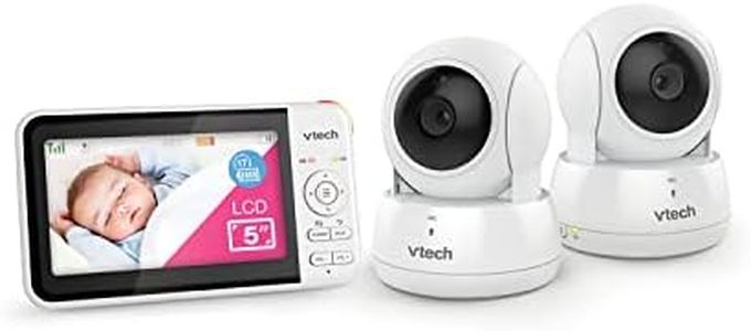 VTech BM5550AU 5" 2-Camera Full Colour Pan & Tilt Video Baby Monitor with 2-Way Talk, Soothing Sounds, Room Temperature Monitor, up to 17 Hours Battery Life
