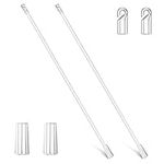 Omevett 2pcs 43cm Blind Wand for Window Blinds,Curtain Opener Clear Plastic Curtain Pull Rods Vertical Blinds Replacement Stick with Hooks for Home Office Vertical & Wood & Cordless Blinds