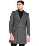 ESSENTIELE Men's DK.Grey Business Long Jacket Overcoat (MEDIUM)