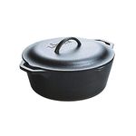 Lodge L10DOLK Dutch Oven with Dual Handles, Pre-Seasoned, 7-Quart