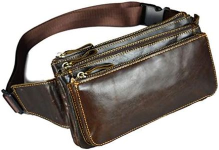 Xieben Vintage Fanny Pack De Cuero Bolso De La Cintura para Hombres Mujeres Viajes Senderismo Correr Cadera Cinturón Delgado Teléfono Celular Monedero Billetera Bolsa de Café