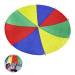 Ballery Kids Play Parachute, Multicolored Rainbow Outdoor Parachute for Kids Play Tents Toy Game With 8 Handles Ideal for Toddlers Outdoor Picnic Blanket Party Game Group Activity & More (2 Meter)