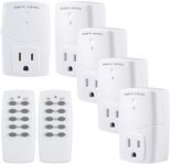 BN-LINK Mini Wireless Remote Control Outlet Switch Power Plug in for Household Appliances, Wireless Remote Light Switch, LED Light Bulbs, White (2 Remotes + 5 Outlets) 1250W/10A