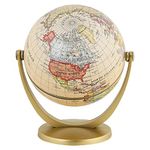 InciFuerza Mini Antique Globe 4-inch / 10 cm - Swivels in All Directions Educational, Decorative, Unique, Small World, Desktop, Vintage