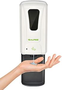 Alpine Automatic Hand Sanitizer Dispenser - Touchless Soap Dispenser with Drip Tray for Restaurant, Hospital, School, Hotel, Kitchen and Bathroom -1200mL Liquid, Gel White