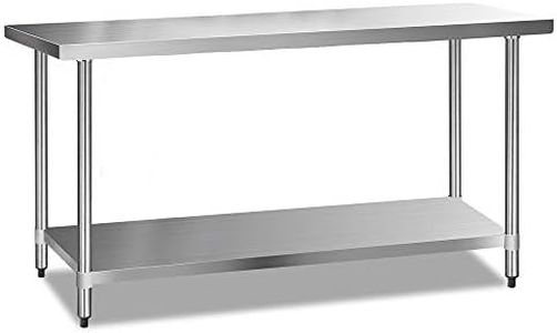 Cefito 1829x610mm Stainless Steel Kitchen Bench, Island Cart Work Table, Commercial 304 Food Grade Restaurant Prep Storage with 2-Layers Shelf Countertop