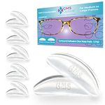 GMS Optical Soft Silicone Adhesive Nose Pads for Glasses, Sunglasses, and Eye Wear - 1.8mm x 18mm (Clear, 5 Pair)