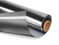 HIDBEA UV Window Film Heat Control One Way Glass Tint for Home | Reflective External Surface | Daytime Privacy Protection | Static Cling Sticky Black-Silver 35.4 Inch x 32.8 Feet