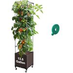 MAYOLIAH Raised Garden Bed on Wheels, 72” Tall Tomato Planters with Trellis, Deep Planter Boxes for Patio Balcony Deck Porch, Outdoor Indoor Use