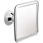 Fogless Shower Mirror for Shaving with Upgraded Suction, Anti Fog Shatterproof Surface and 360° Swivel, 6.3" x 6.3" (Chrome)