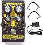 DOD Carcosa Analog Fuzz Pedal Silicon style Fuzz Guitar Pedal Bundle with Two Switchable Modes and Tunable Bias and Lowpass Filter with 2 Patch Cables and ac power adapter