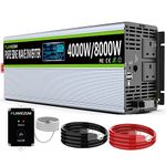 Pure Sine Wave Inverter 4000W Power Inverter 12V to 240V AC Car Converter 2 x AC Outlets & 2 x 3.4A USB Port & High Current AC Port with LCD Display & Remote Control for RV Truck Car