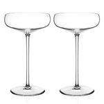 DIAMANTE Champagne Cocktail Saucers Pair - ‘Elegance’ Collection Undecorated Crystal - Set of 2