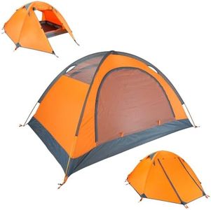 TRIWONDER 2 Person 4 Season Tent for Backpacking Camping Outdoor Waterproof Lightweight Hiking Tent (Orange)