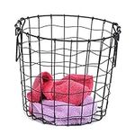 Wire Baskets with Handles, Metal Laundry Basket Laundry Hamper Utility Storage Bins Large Basket for Home- 8.5x9.8x7.5in